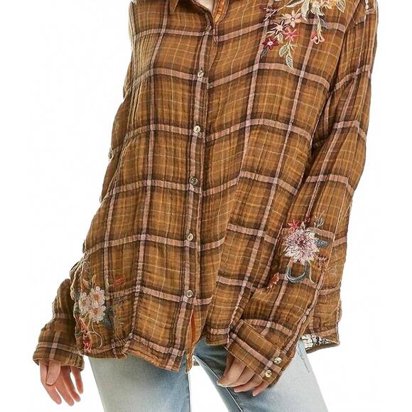 JOHNNY WAS Tops - NEW JOHNNY WAS marlie boxy shirt in plaid